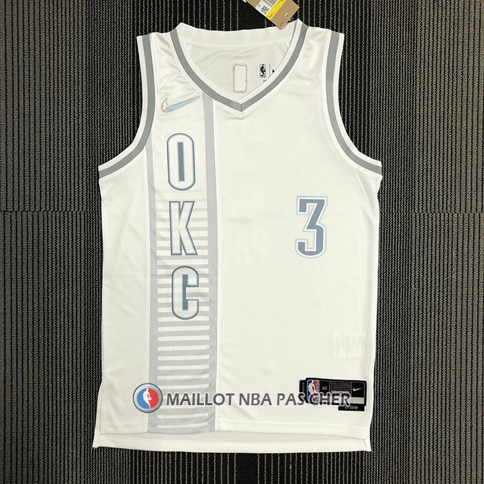 Maillot Oklahoma City Thunder Chris Paul NO 3 Ville 2021-22 Blanc